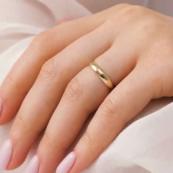 Real Solid 10K Gold Band Ring, Simple Authentic Real Unisex Wedding Promise Ring - Picture 1 of 6